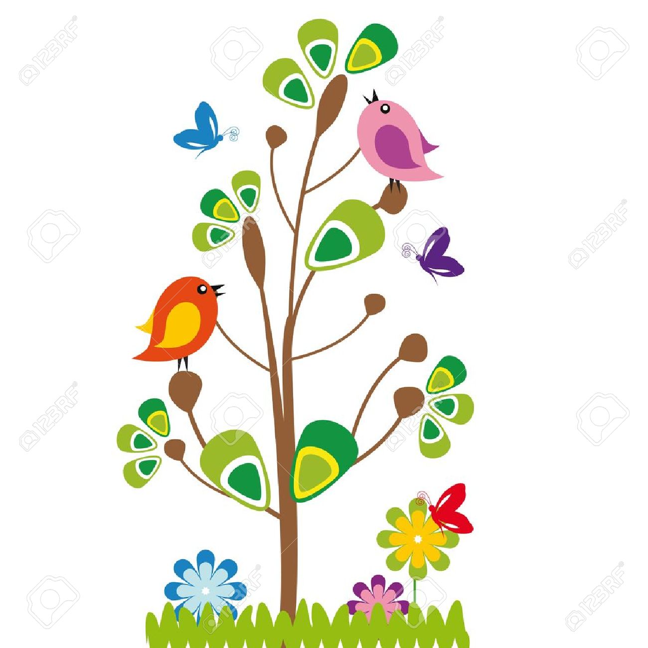 Detail Birds In A Tree Clipart Nomer 48