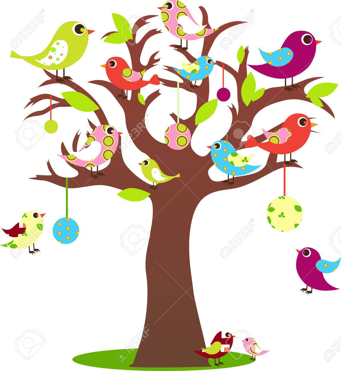 Detail Birds In Tree Clipart Nomer 2