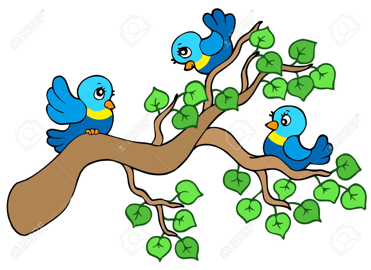 Detail Birds In Tree Clipart Nomer 13