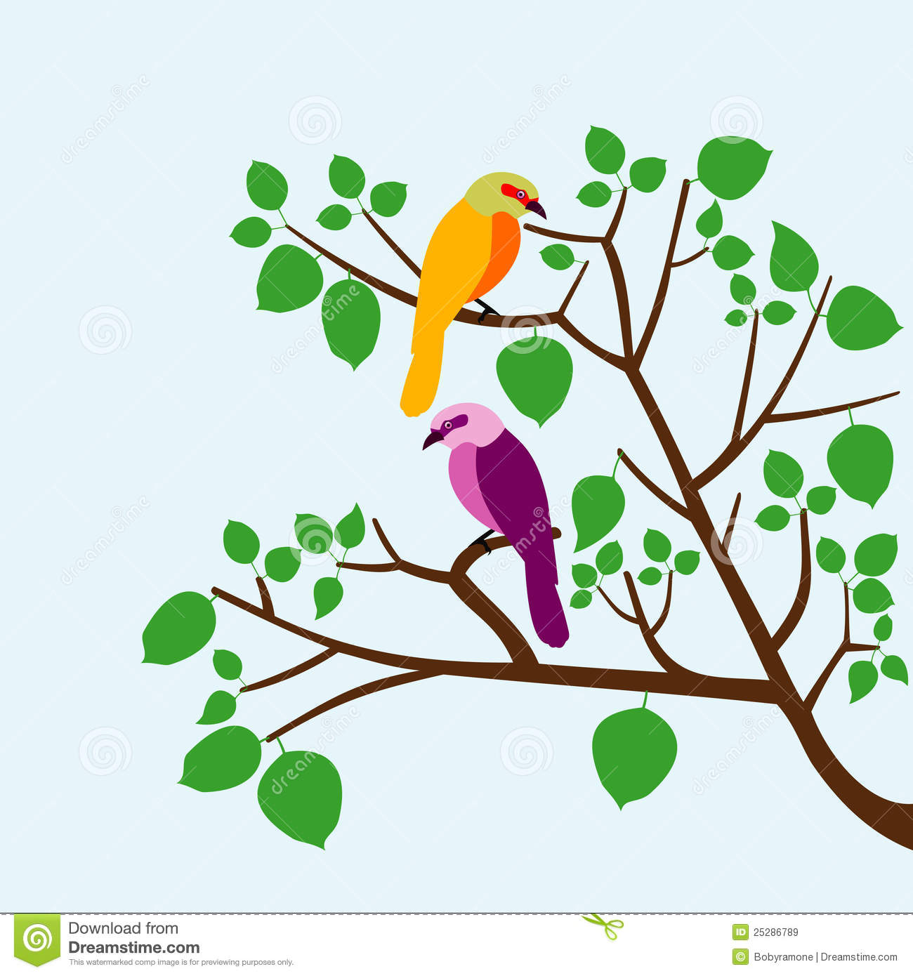 Detail Birds In Tree Clipart Nomer 3
