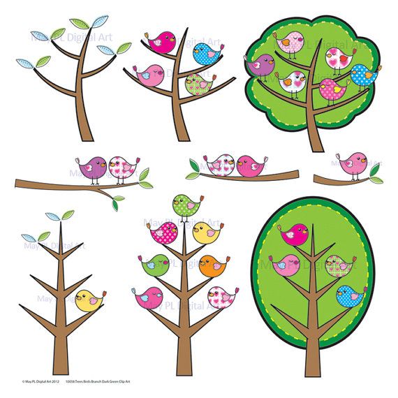 Detail Birds In Tree Clipart Nomer 20