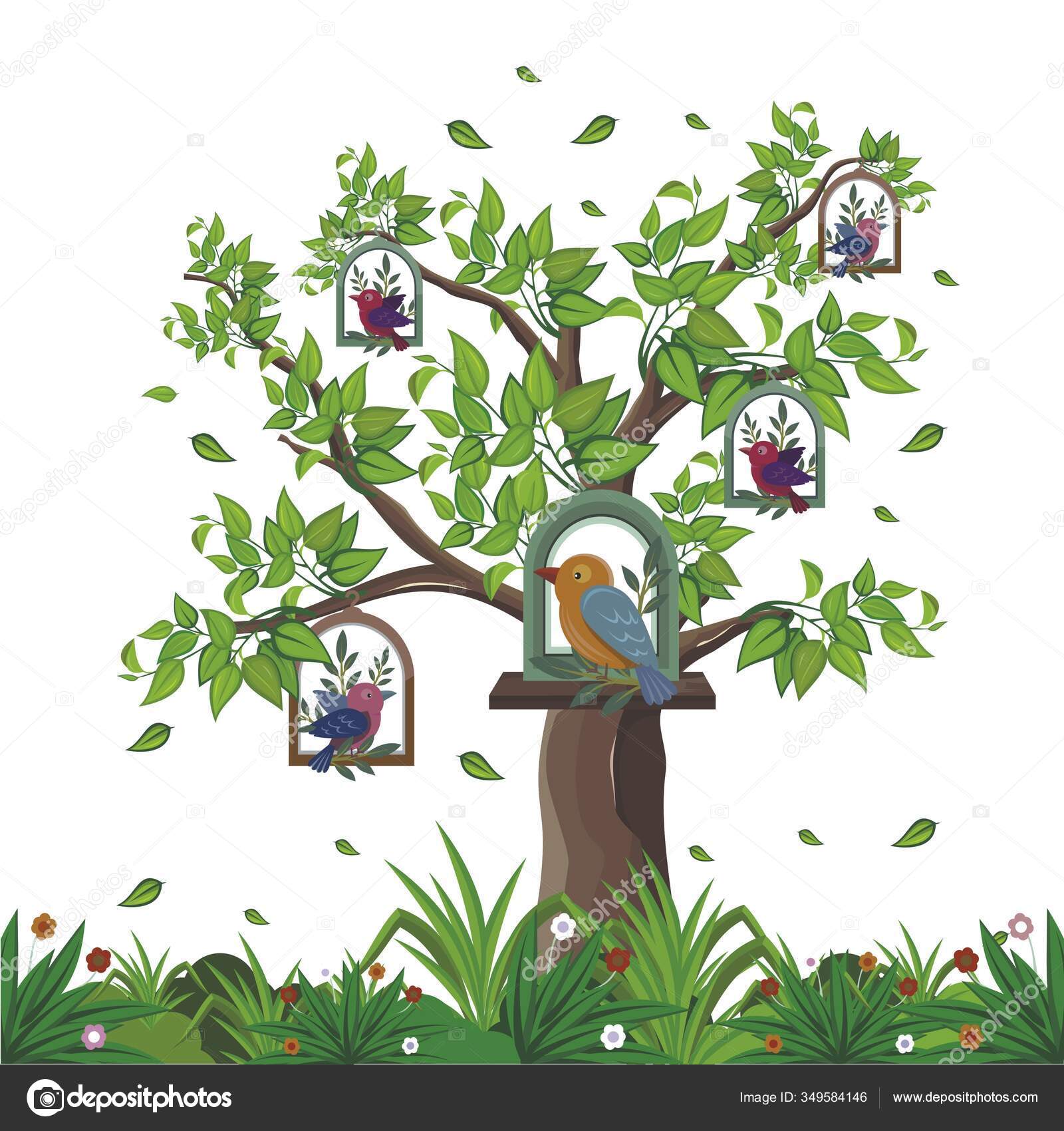 Detail Birds In Tree Clipart Nomer 37