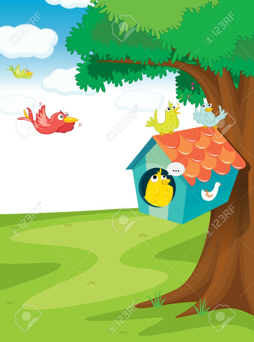 Detail Birds In Tree Clipart Nomer 45