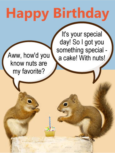 Detail Birthday Card Squirrel Nuts Nomer 12