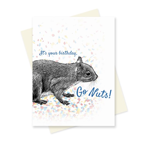 Detail Birthday Card Squirrel Nuts Nomer 26