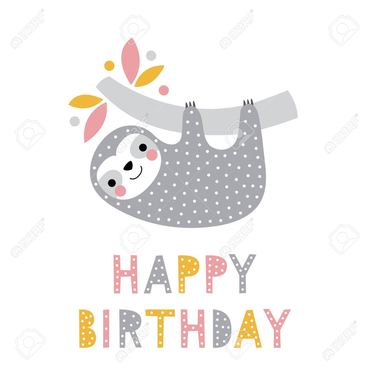 Detail Birthday Sloth Clipart Nomer 9