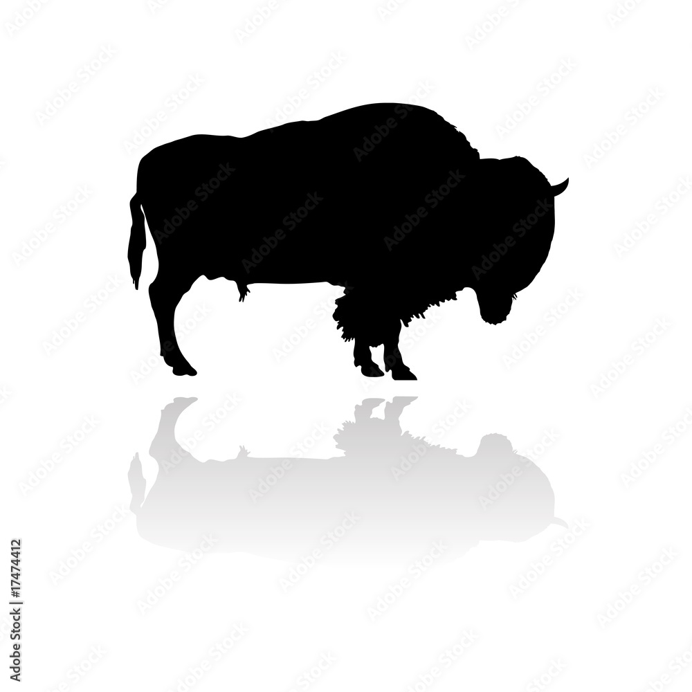 Detail Bison Silhouette Vector Nomer 13