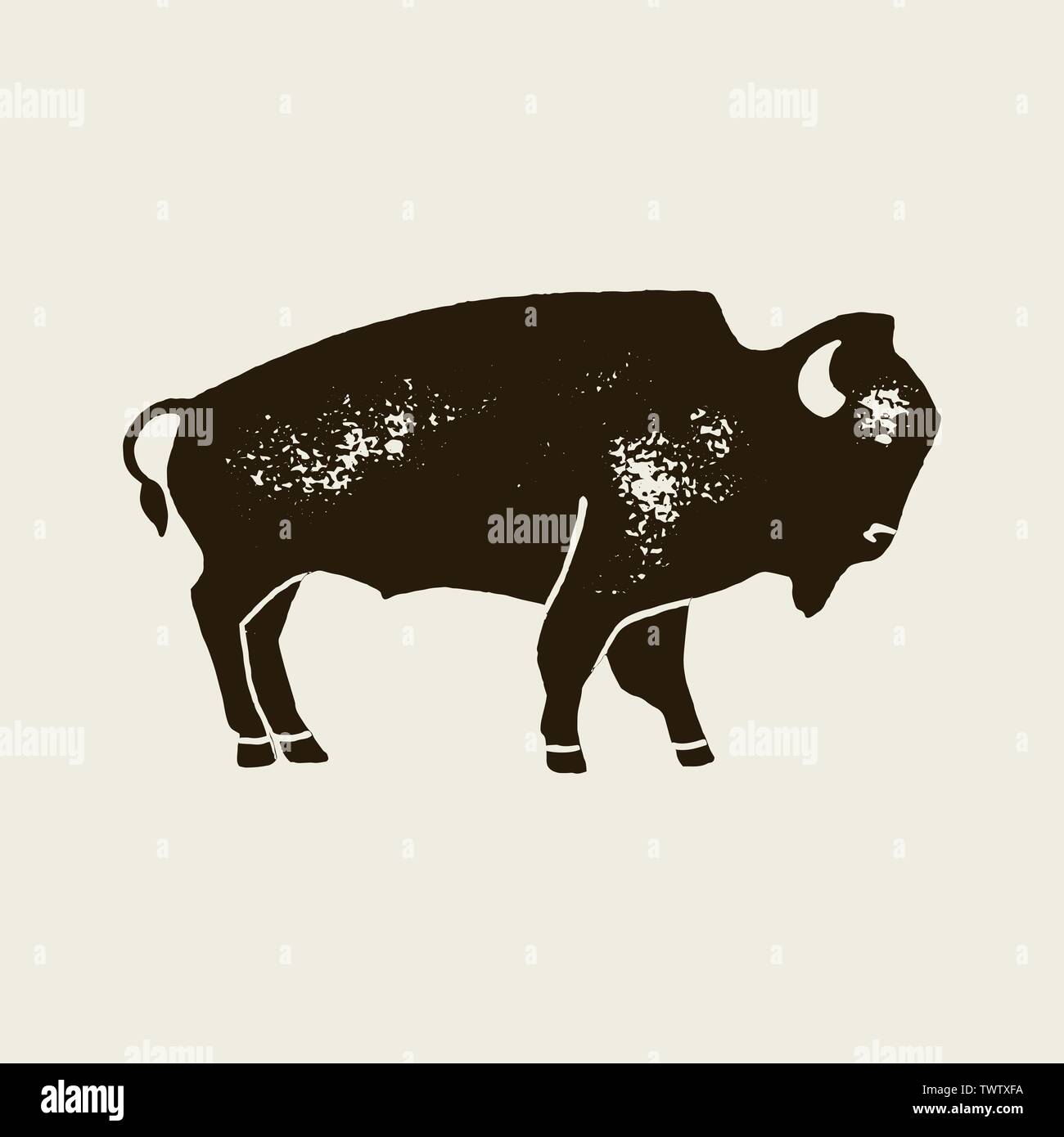 Detail Bison Silhouette Vector Nomer 21