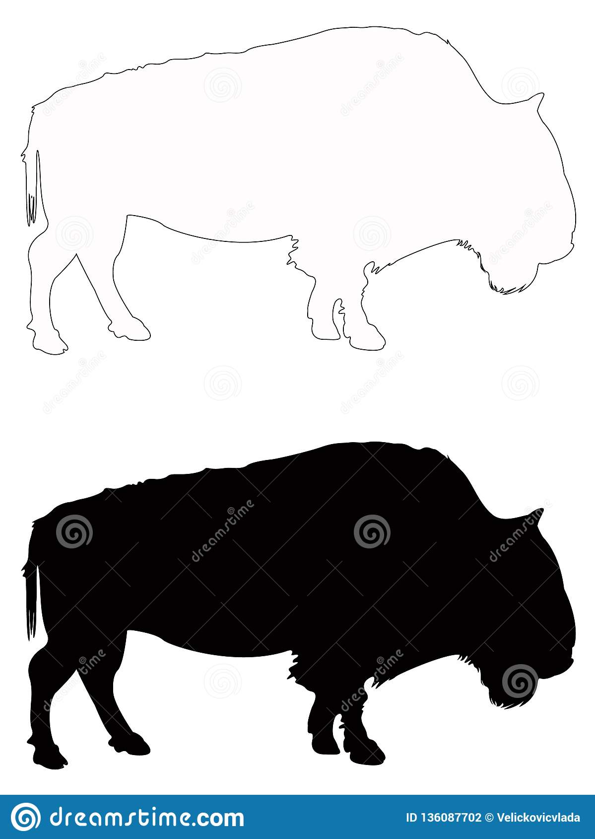 Detail Bison Silhouette Vector Nomer 24
