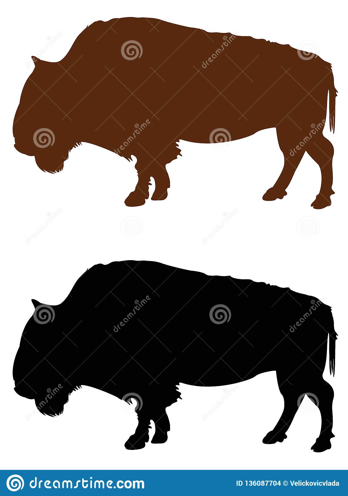 Detail Bison Silhouette Vector Nomer 37