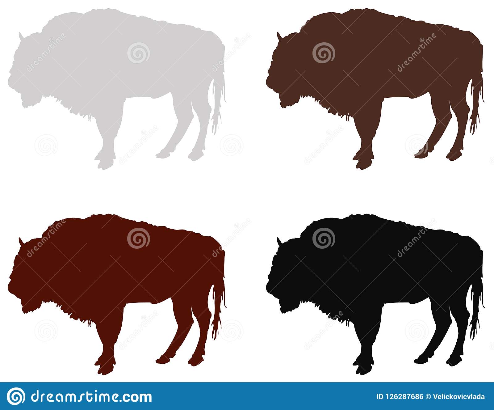 Detail Bison Silhouette Vector Nomer 38