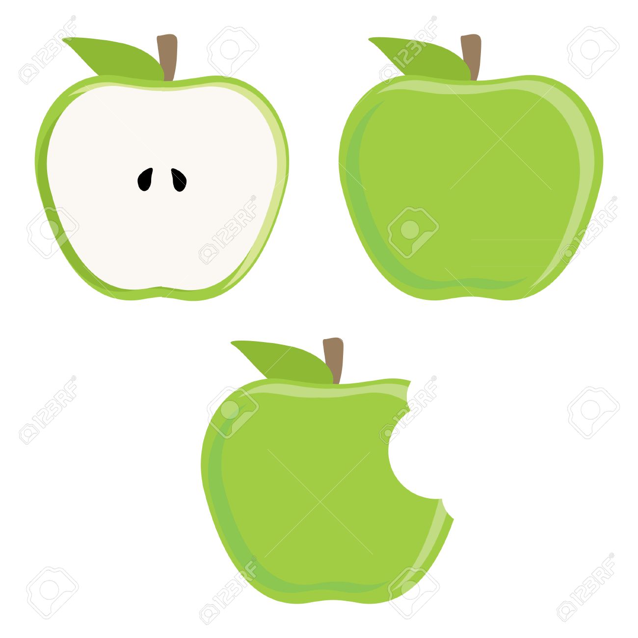 Detail Bitten Green Apple Nomer 37