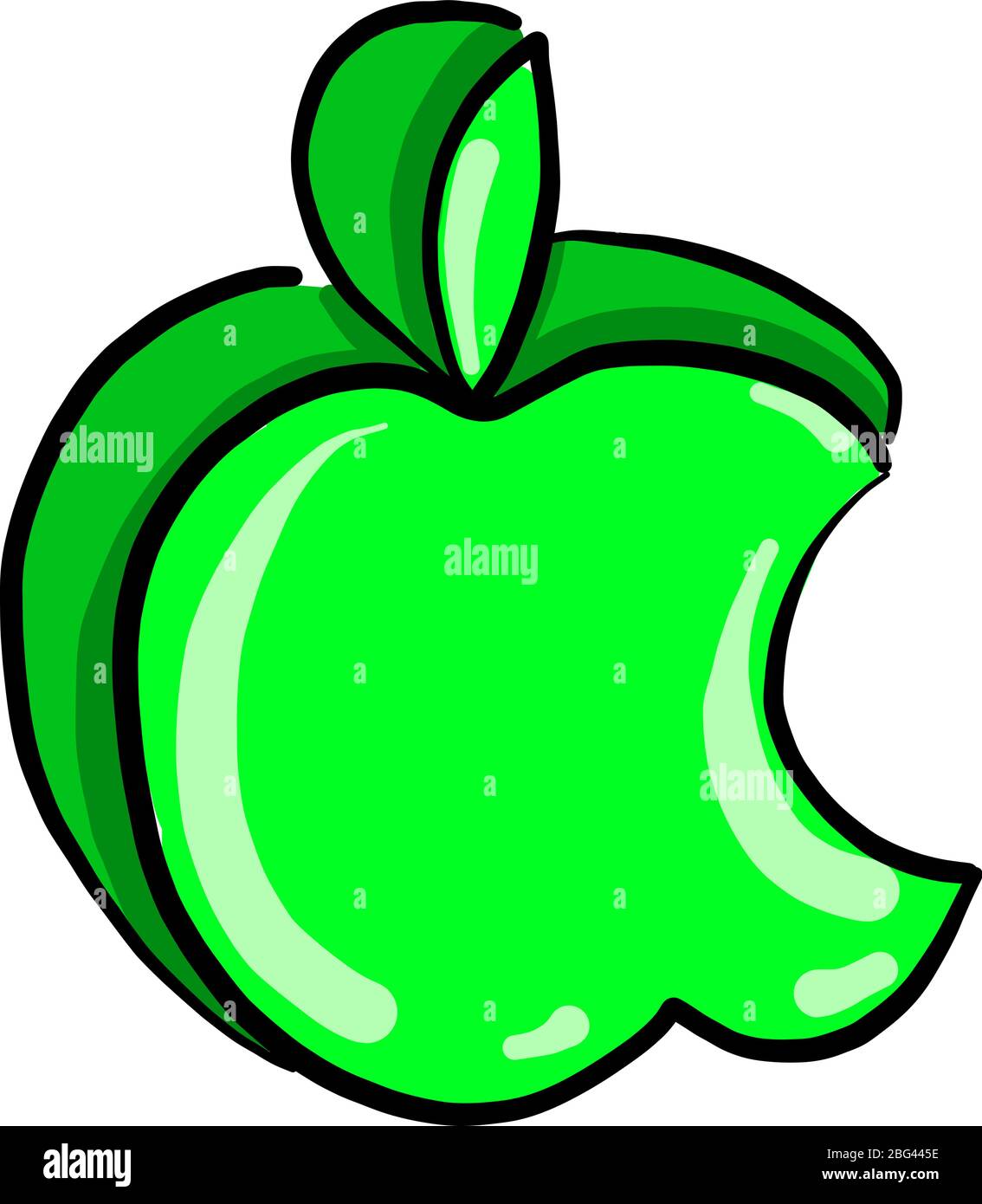 Detail Bitten Green Apple Nomer 47