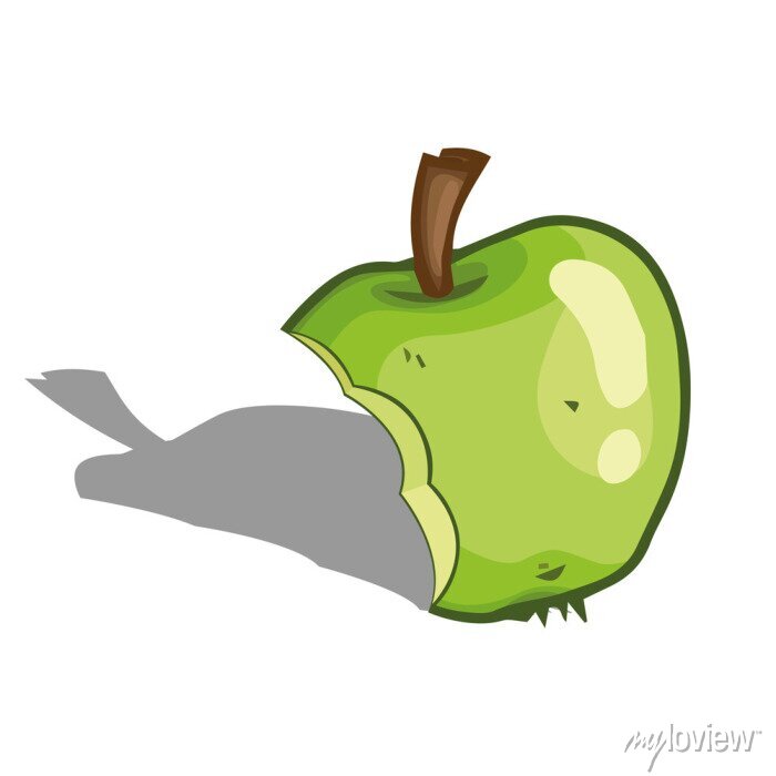 Detail Bitten Green Apple Nomer 56