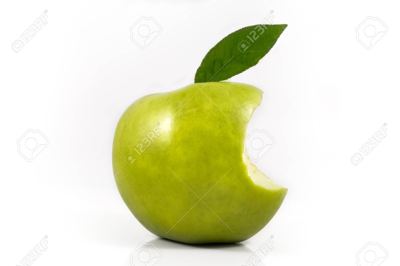 Detail Bitten Green Apple Nomer 8