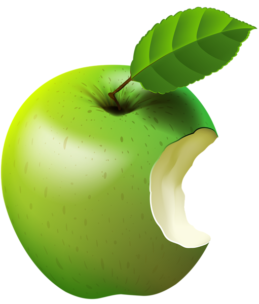 Detail Bitten Green Apple Nomer 9