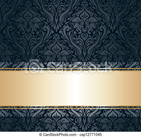 Detail Black And Gold Vintage Wallpaper Nomer 17