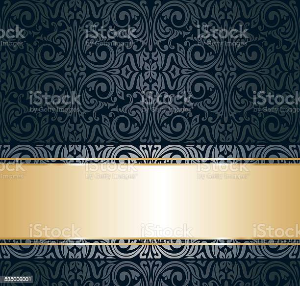 Detail Black And Gold Vintage Wallpaper Nomer 18