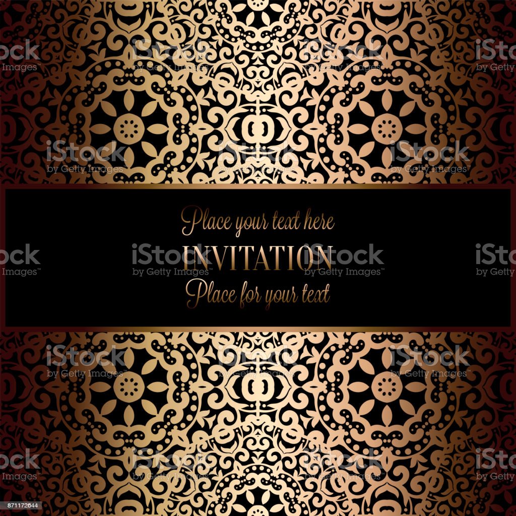 Detail Black And Gold Vintage Wallpaper Nomer 29