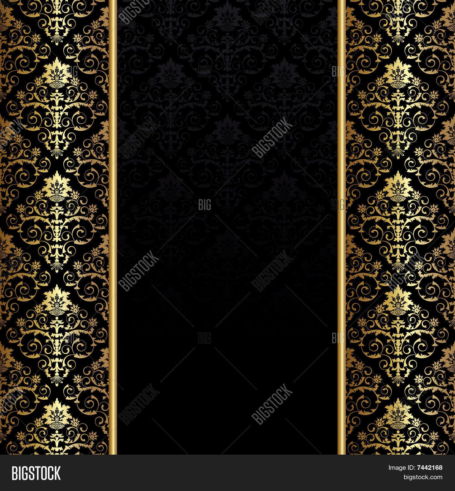 Detail Black And Gold Vintage Wallpaper Nomer 47