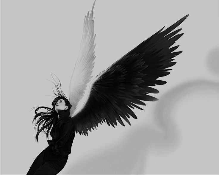 Detail Black And White Angel Drawing Nomer 20