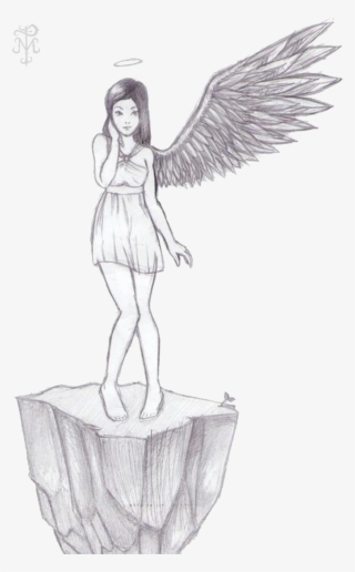 Detail Black And White Angel Drawing Nomer 50