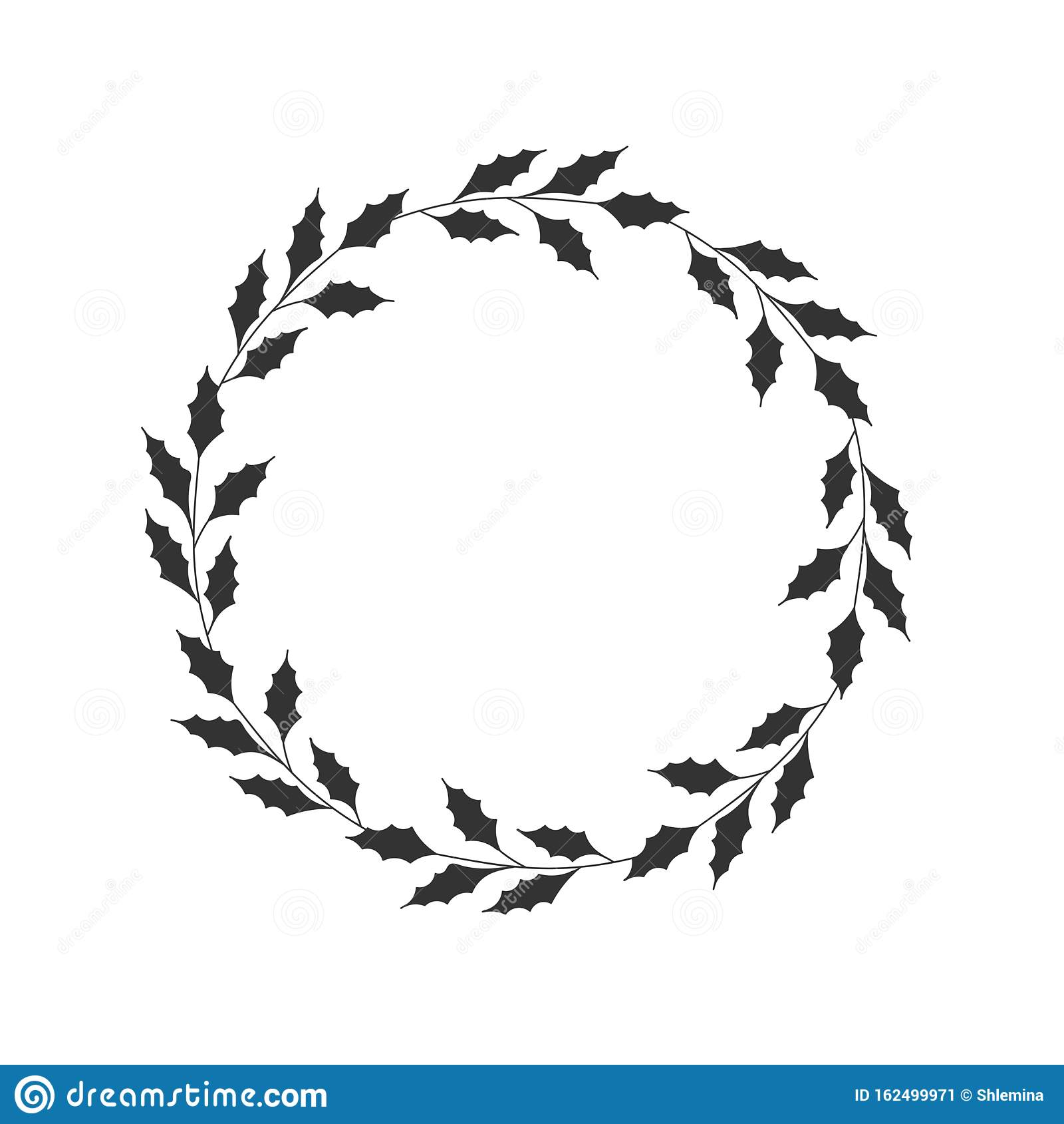 Black And White Christmas Wreath Clipart - KibrisPDR