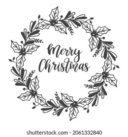 Detail Black And White Christmas Wreath Clipart Nomer 3