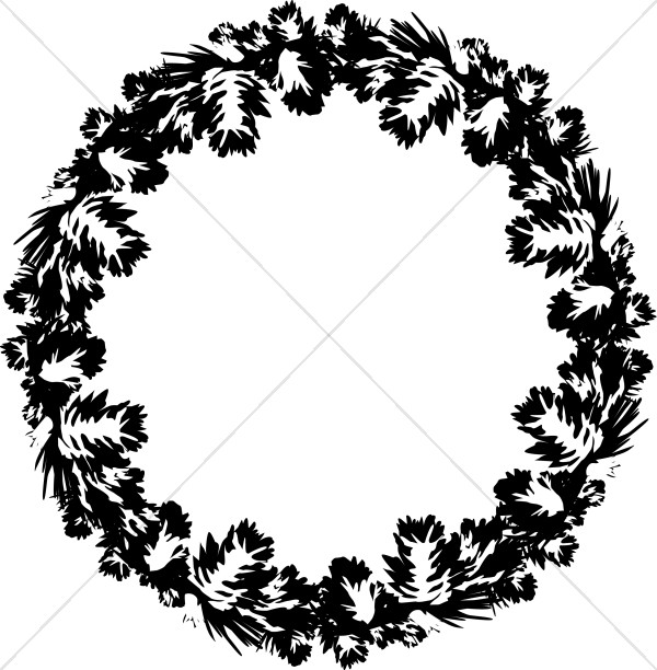 Detail Black And White Christmas Wreath Clipart Nomer 38