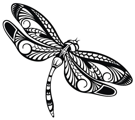 Detail Black And White Dragonfly Clipart Nomer 8