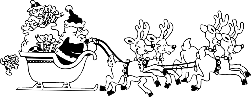 Detail Black And White Sleigh Clipart Nomer 25