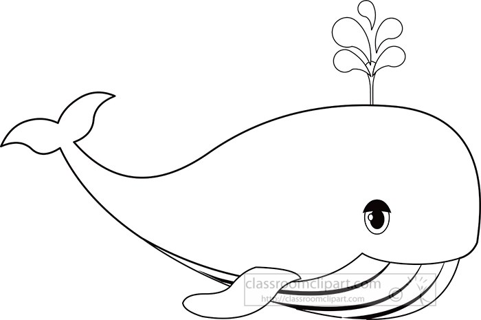 Detail Black And White Whale Clipart Nomer 3