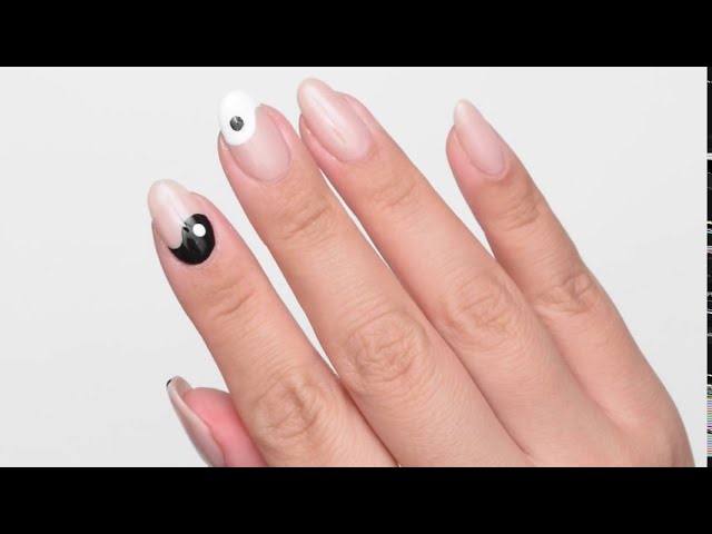 Detail Black And White Yin Yang Nails Nomer 5