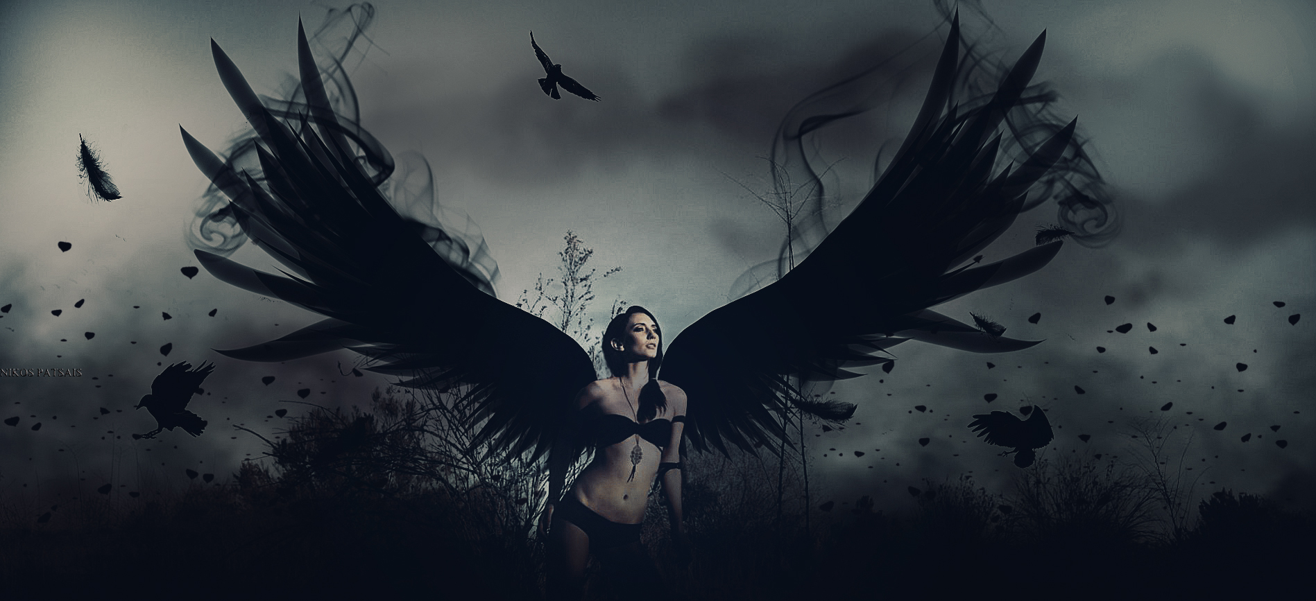 Detail Black Angel Wallpaper Desktop Nomer 23