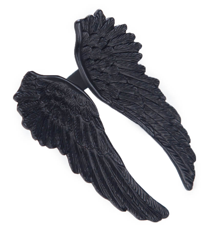 Detail Black Angel Wing Ring Nomer 4