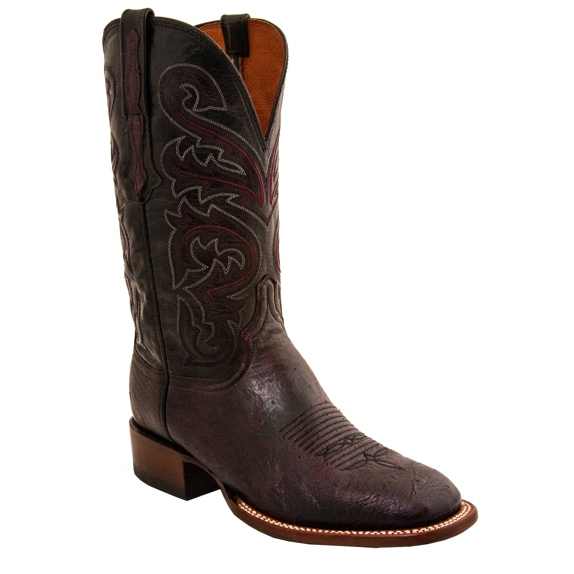 Detail Black Cherry Ostrich Cowboy Boots Nomer 9