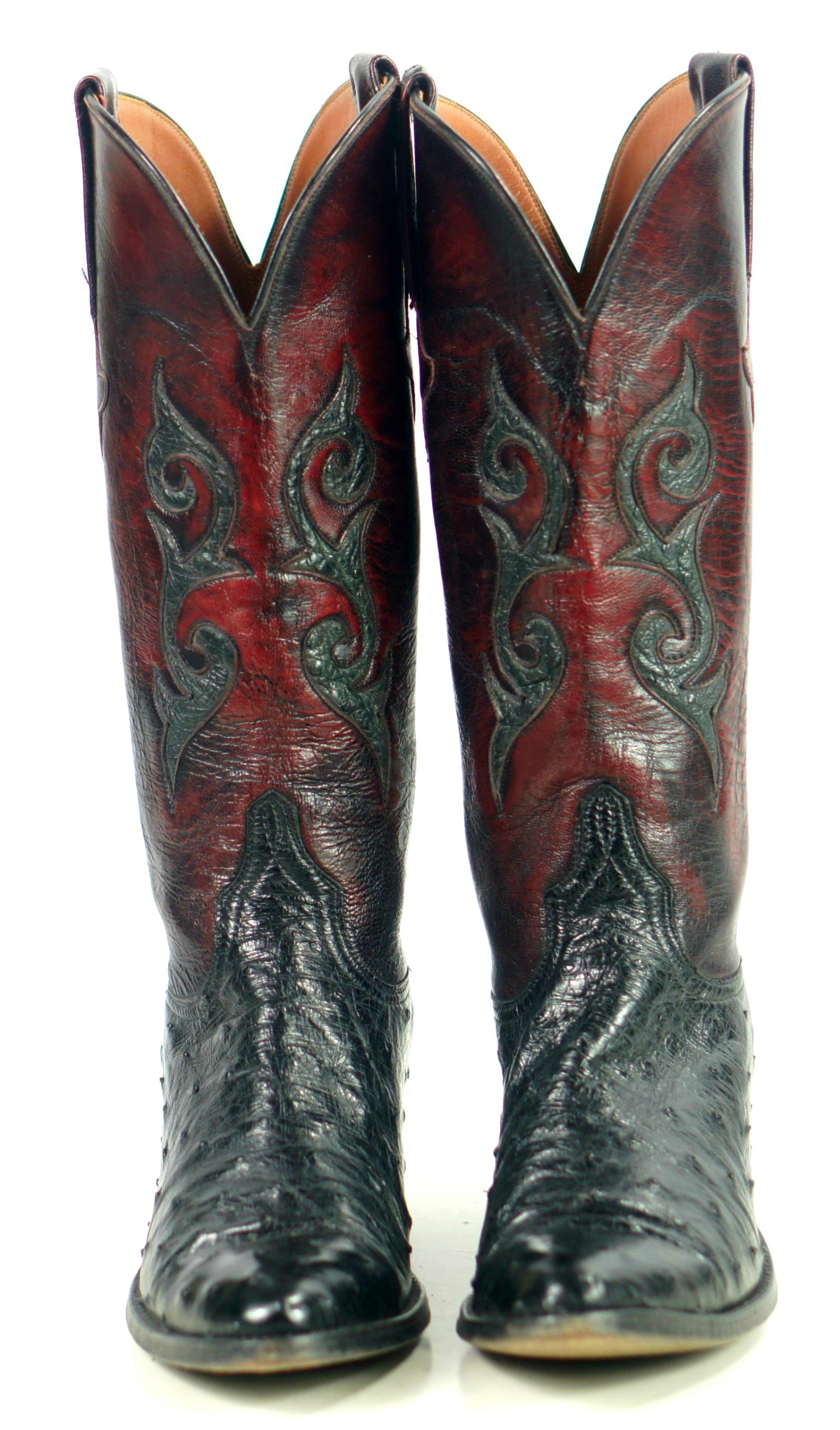 Detail Black Cherry Ostrich Cowboy Boots Nomer 11