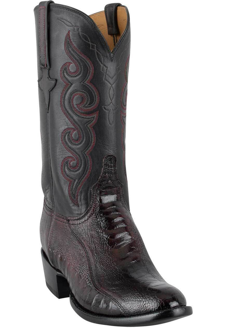 Detail Black Cherry Ostrich Cowboy Boots Nomer 14