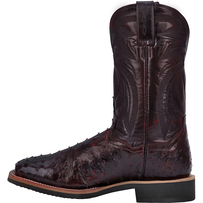 Detail Black Cherry Ostrich Cowboy Boots Nomer 27