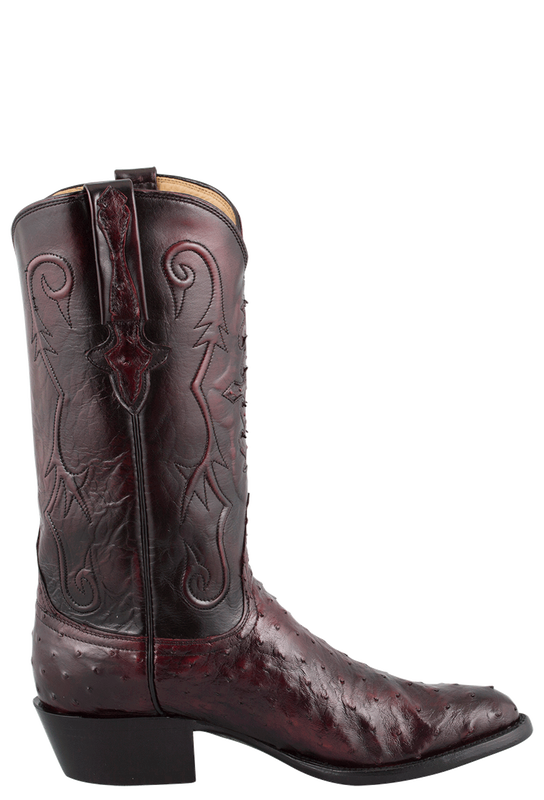 Detail Black Cherry Ostrich Cowboy Boots Nomer 7