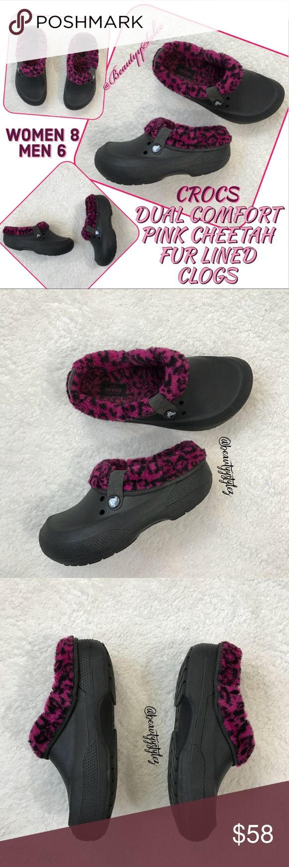 Detail Black Crocs With Cheetah Fur Nomer 21