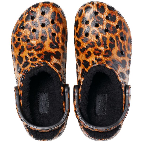 Detail Black Crocs With Cheetah Fur Nomer 42