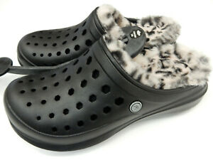 Detail Black Crocs With Cheetah Fur Nomer 49