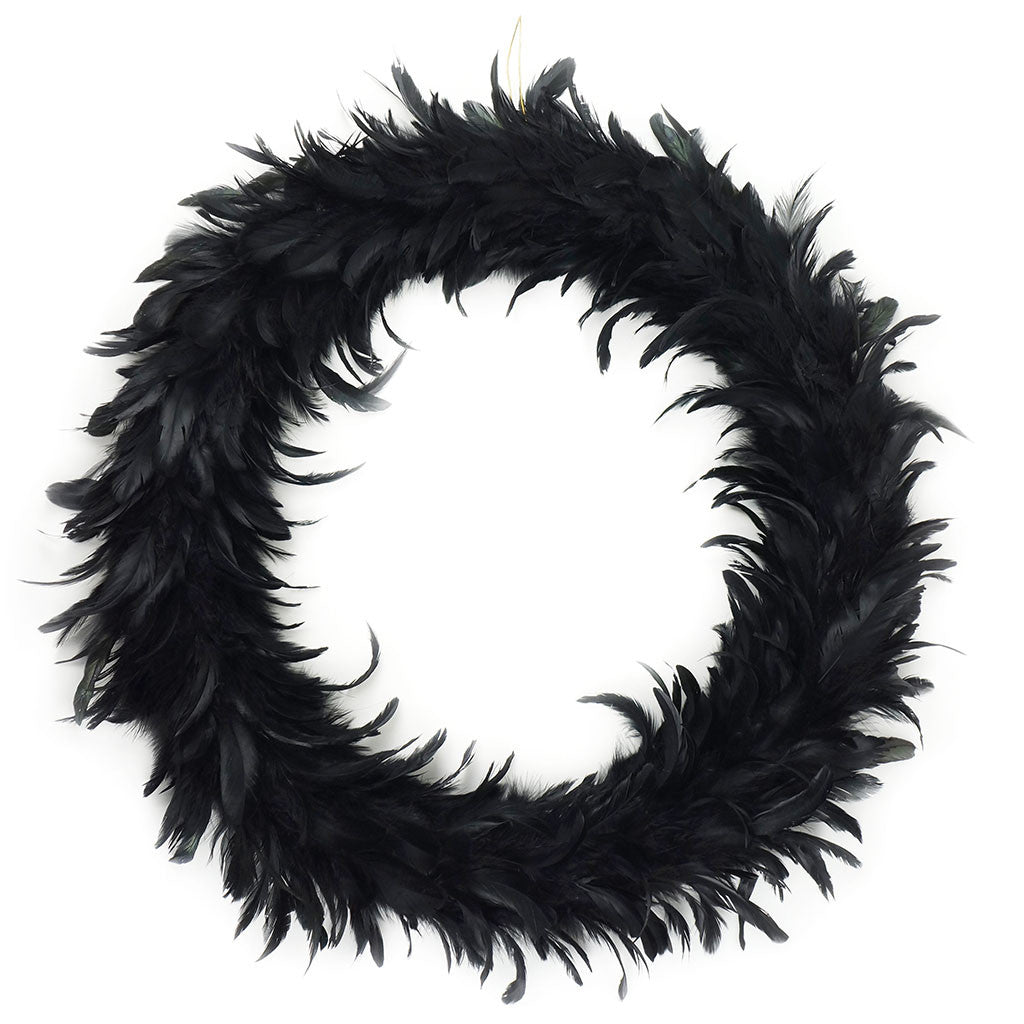 Detail Black Feather Halloween Wreath Nomer 10