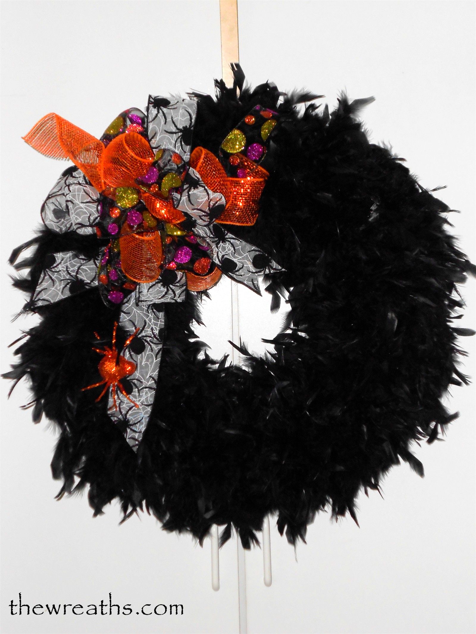 Detail Black Feather Halloween Wreath Nomer 15