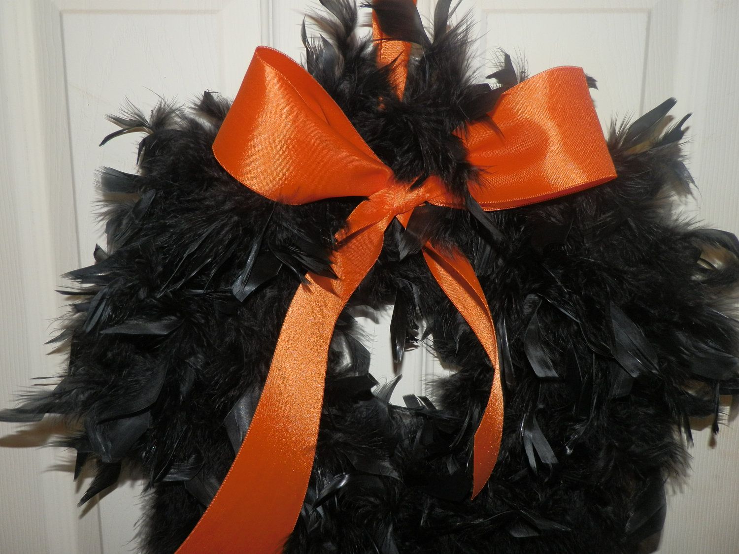 Detail Black Feather Halloween Wreath Nomer 18