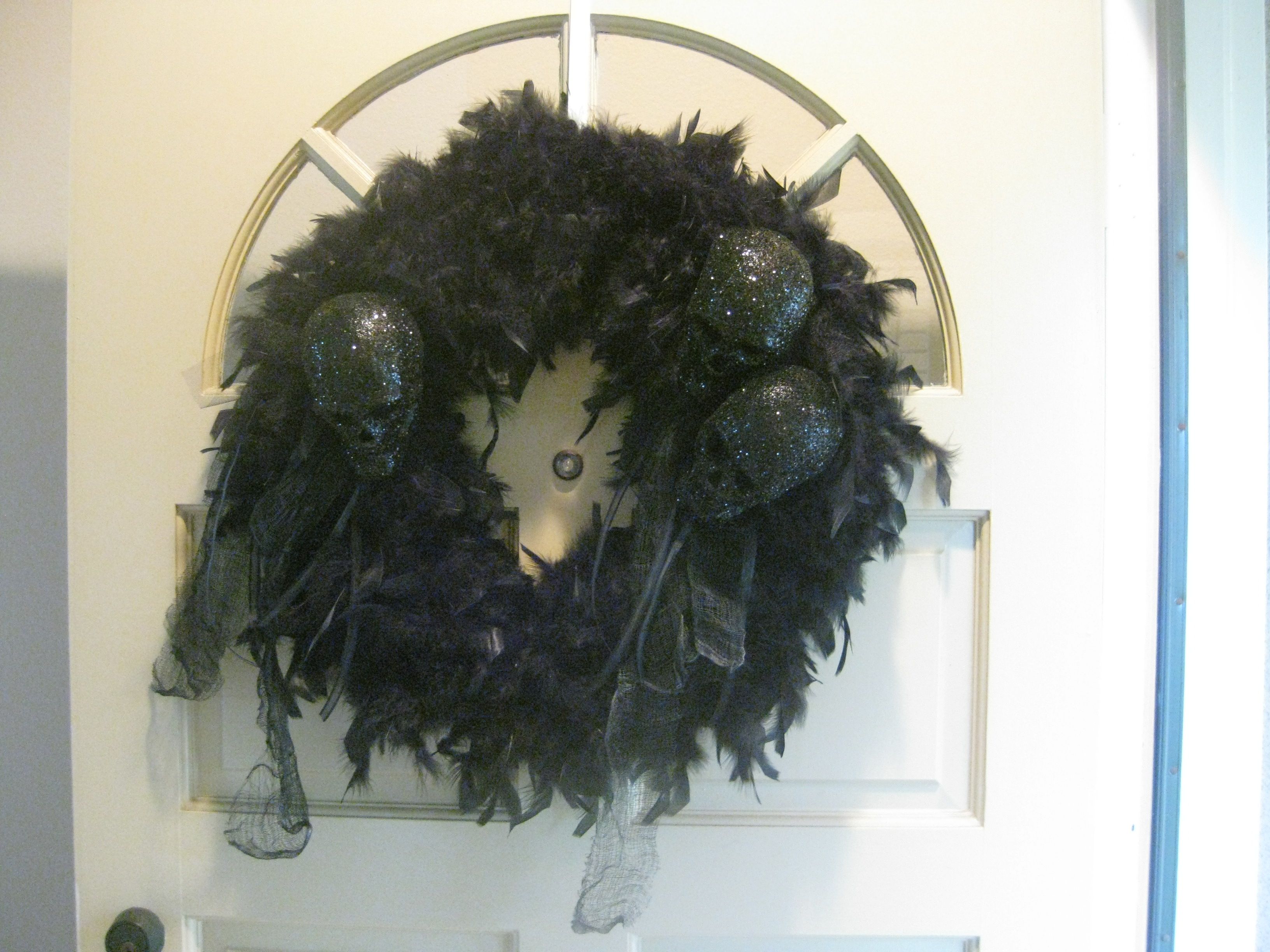 Detail Black Feather Halloween Wreath Nomer 21