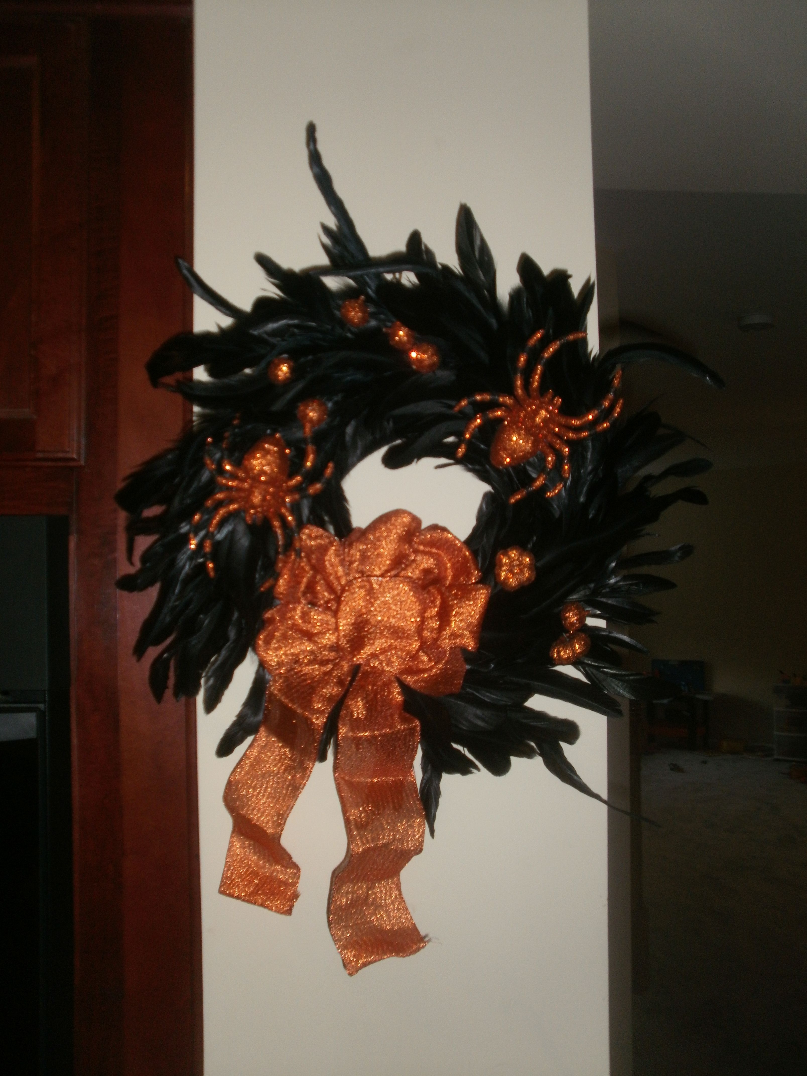 Detail Black Feather Halloween Wreath Nomer 26