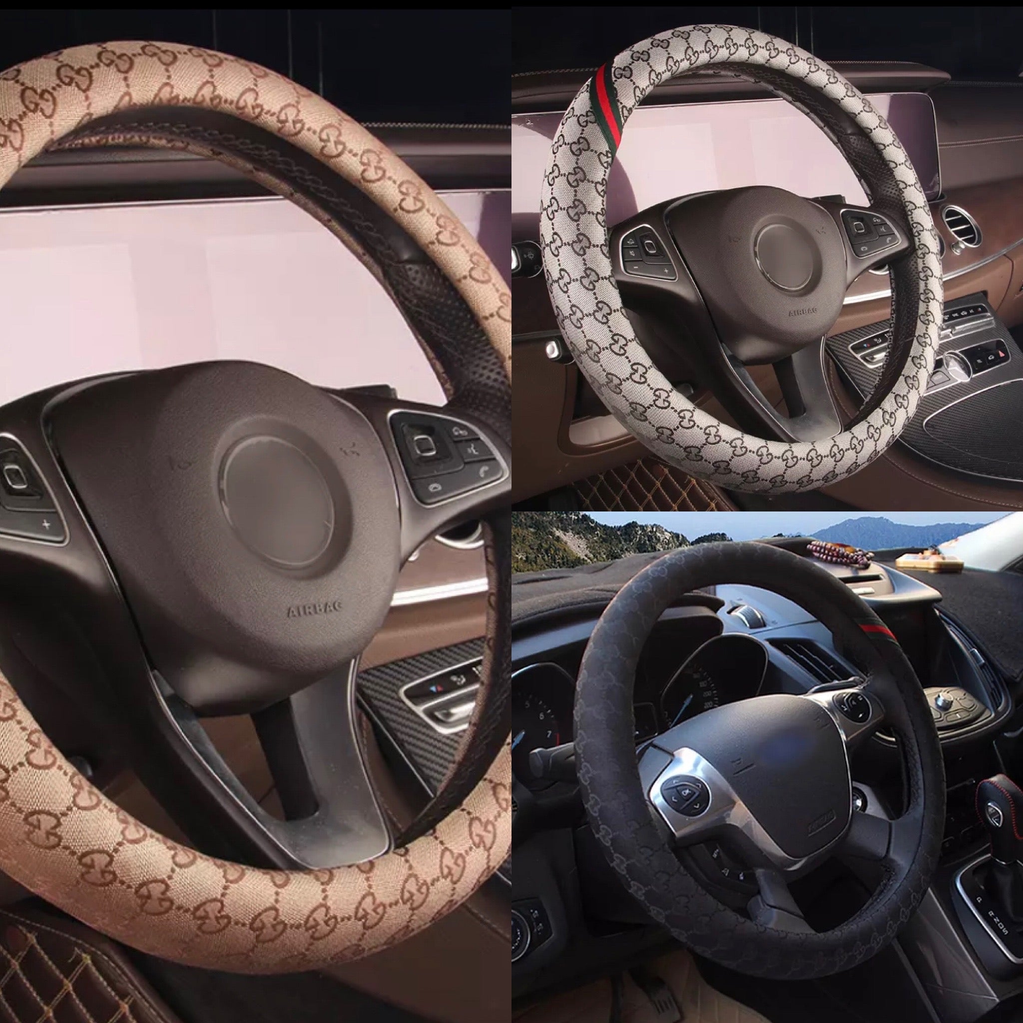 Detail Black Gucci Steering Wheel Cover Nomer 35