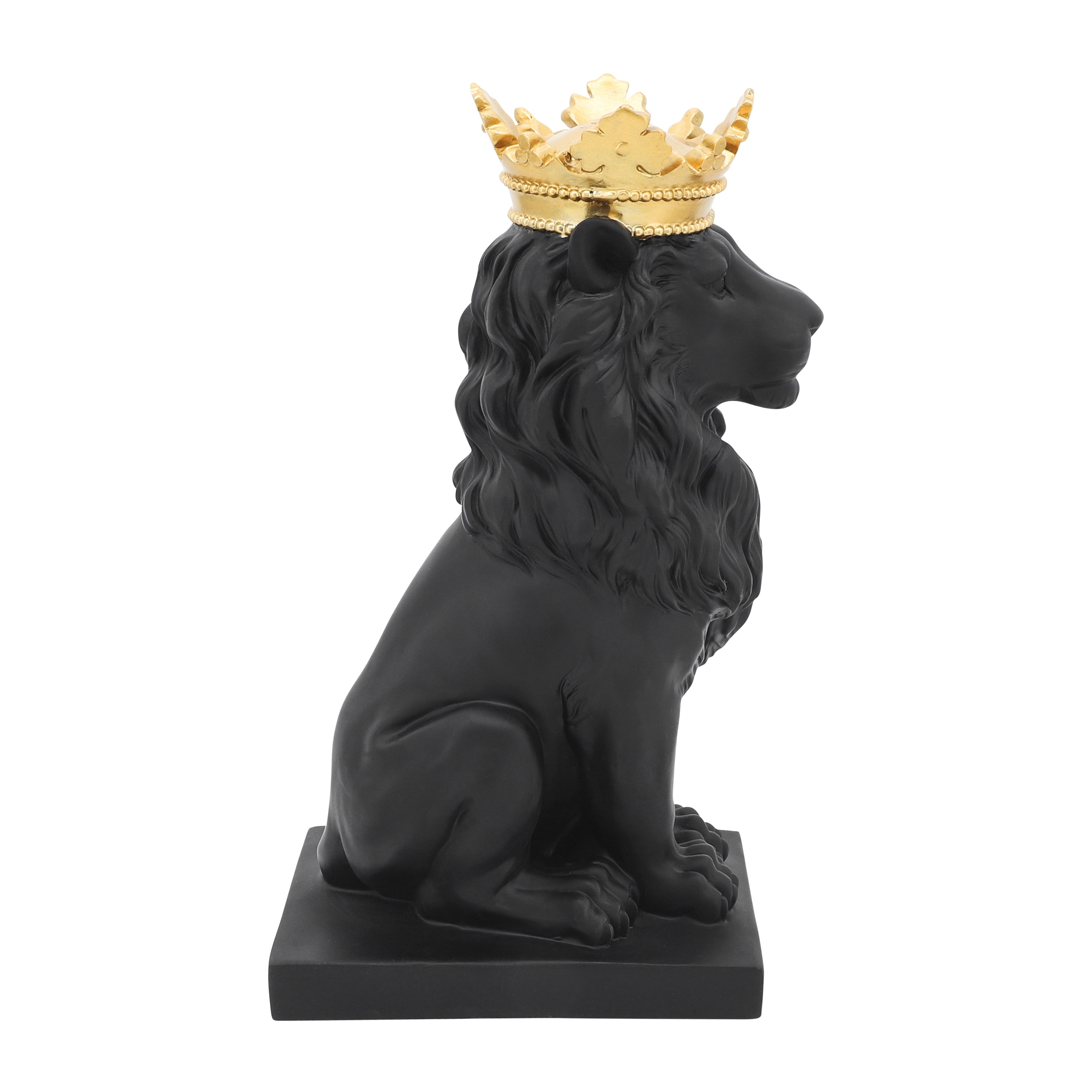 Detail Black Lion Statue With Gold Crown Nomer 21